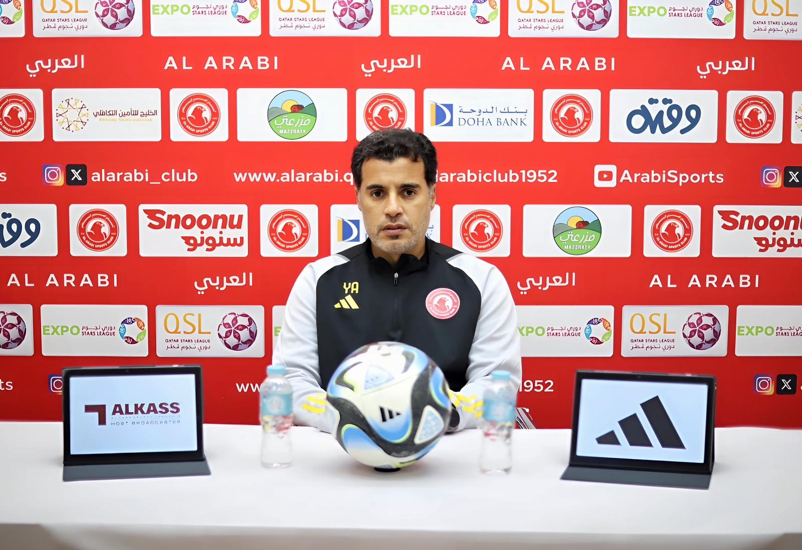 العربي يحفز لاعبيه قبل موقعة قطر 